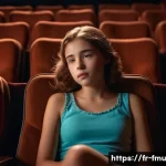 데이빗 보위의 Life on Mars 곡 해석과 영향 - A surreal cinematic scene featuring a teenage girl wearing modest underwear, sitting alone in a diml...